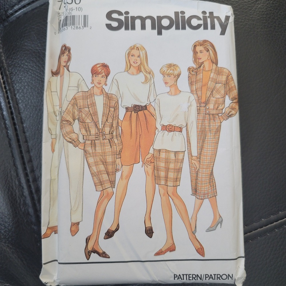 Simplicity 7950 Sewing Pattern Misses Jacket Pants Skirt Shorts Top Size 6-10